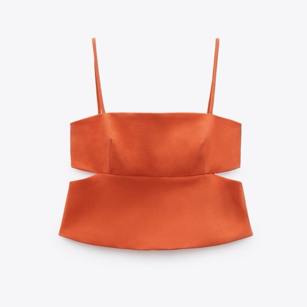 Orange Cutout Top Zara